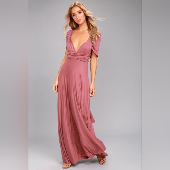 Lulu's rusty rose maxi infinity dress - Picture 3 of 6
